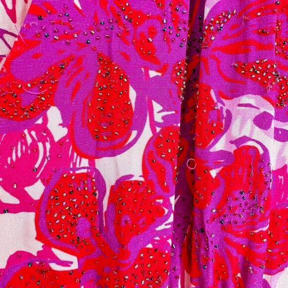 Roopa Pemmaraju The Peela‎ Silk V-Neckline Maxi Gown Dress Multicolor Size Small - Picture 9 of 16